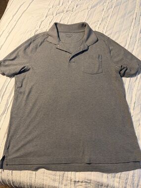 croft & barrow Men's Gray Short-Sleeve Polo with Chest Pocket